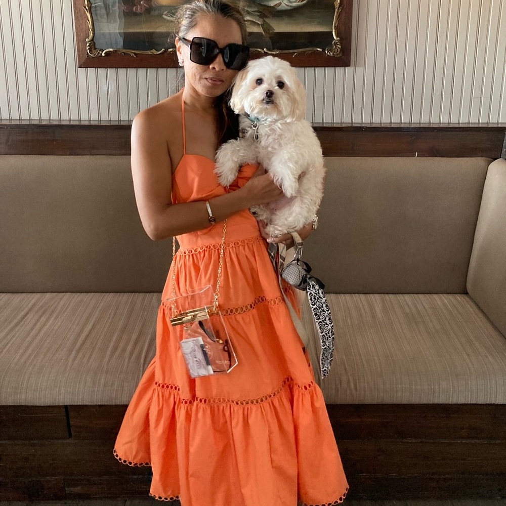 Coral orange dress